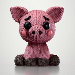Knitted pig