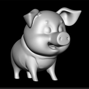 Pig Toon Cute Model - Cute Pig 3D Print - Cartoon Pig Design - Adorable Pig Sculpture - Pig Character Art