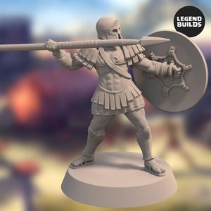 Realm of Eros Soldier with Spear - Pose 3 - 3D Printable Miniatures