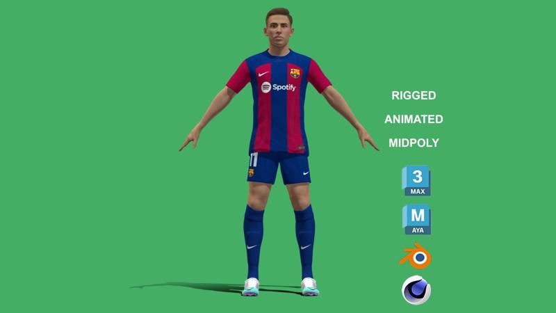 3D Rigged Fermin Lopez Barcelona 2024