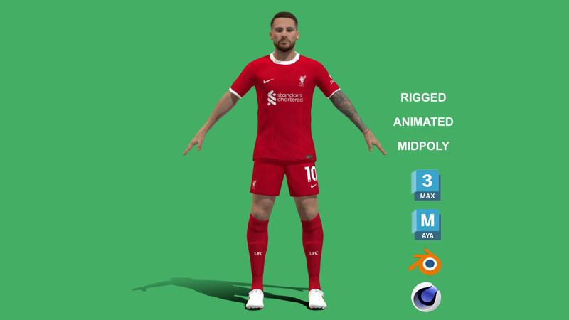 3D Rigged Alexis Mac Allister Liverpool 2024