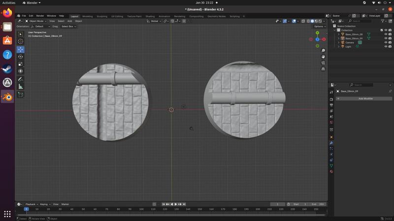 Sewer Bases 28mm Hollow Bottoms x2