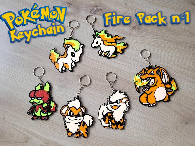 Pokemon keychain Fire Pack 