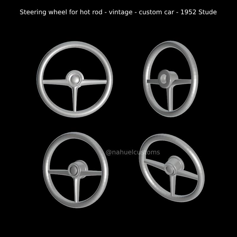 Steering wheel for hot rod - vintage - custom car - 1952 Stude