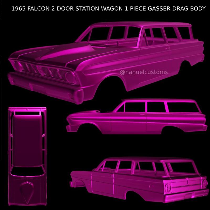 1965 FALCON 2 DOOR STATION WAGON 1 PIECE GASSER DRAG BODY