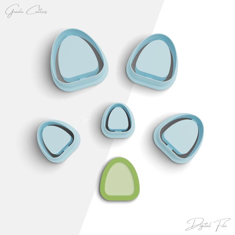 Embossed Arch Clay Cutter, Puffy Arch Shape Polymer Clay Earring Cutter, 2 Cutter Version, 5 Sizes Included, Digital STL File, No: 925