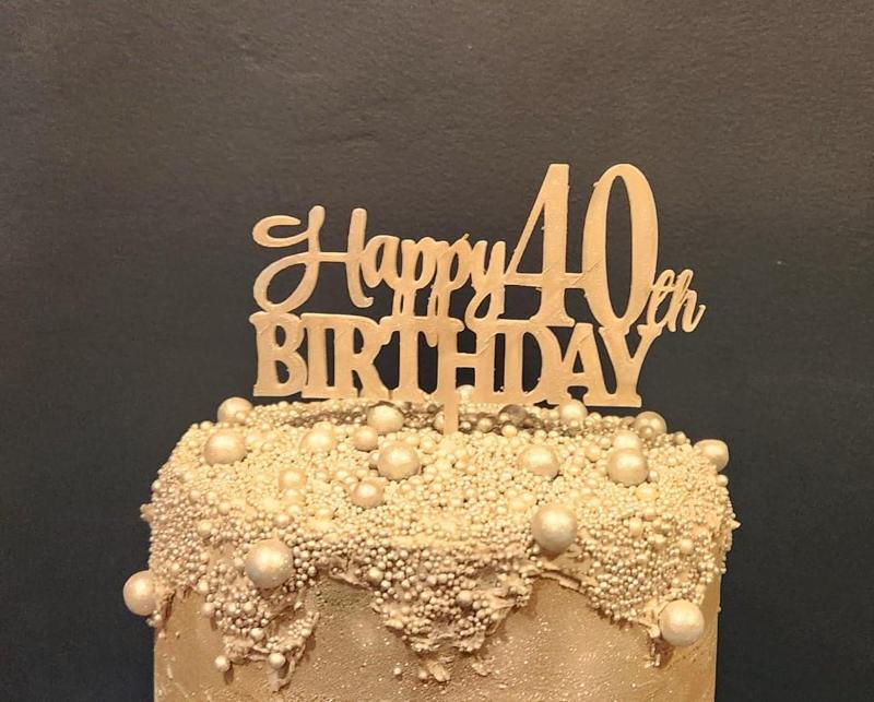 Happy 40th Birthday cake topper