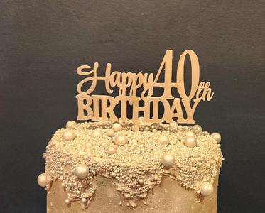 Happy 40th Birthday cake topper