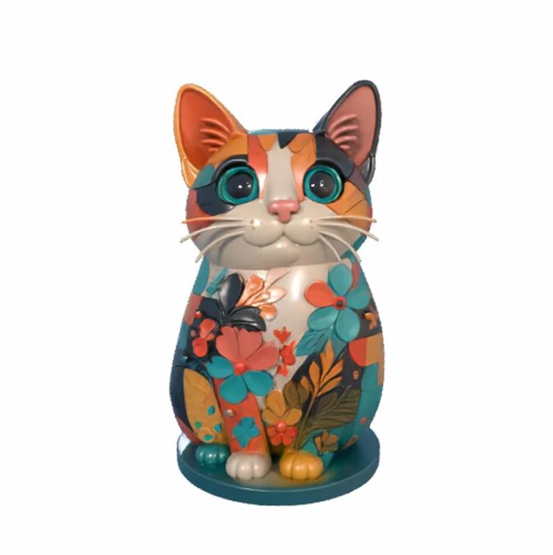Florapaws - 3D Printable Decorative Floral Cat