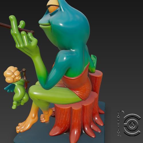Lady Frog _ Cupid - Whimsical Amphibian Romance