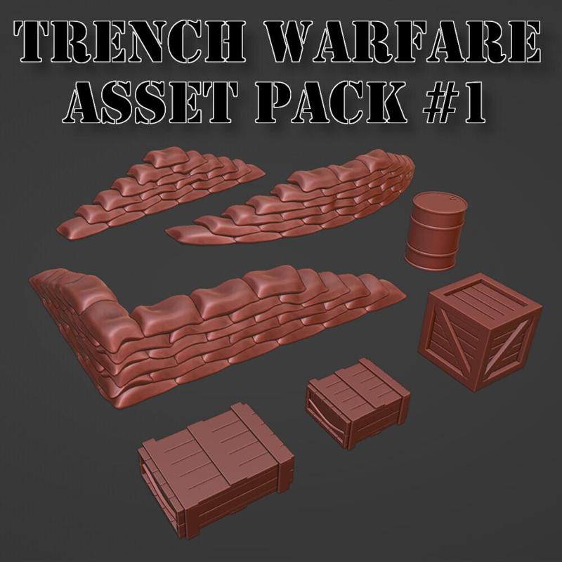 Trench Warfare Asset Pack #1 / Printable Assets for Tabletop Wargaming