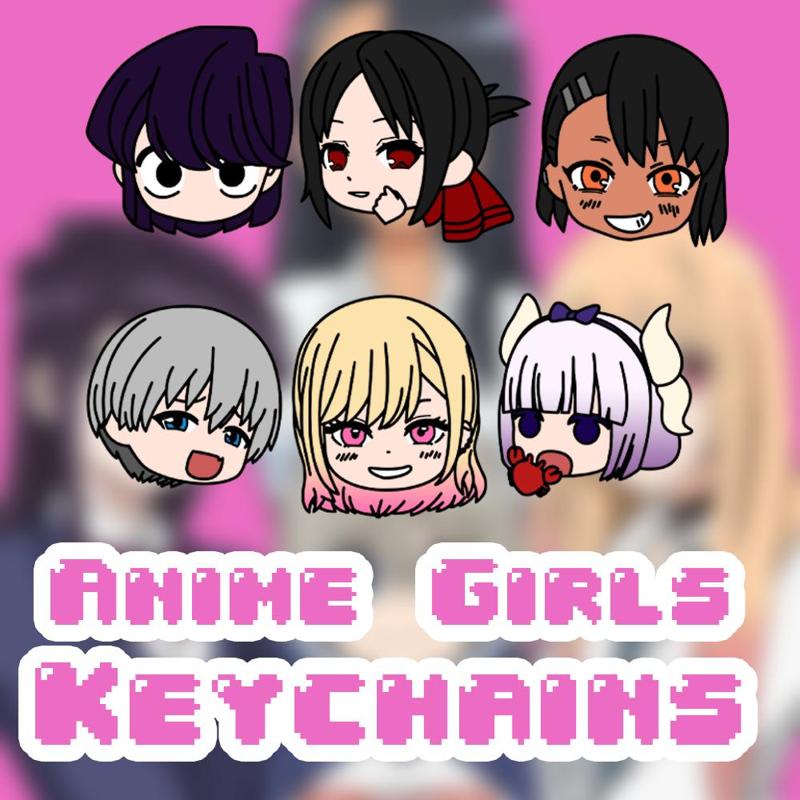 Anime Girls Keychains Pack (Komi Kaguya Nagatoro Uzaki Marin Kanna)