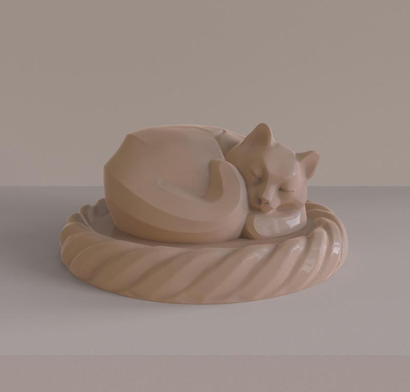3Dmodel STL Cat curl up