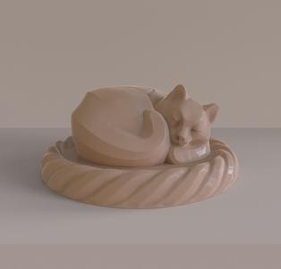 3Dmodel STL Cat curl up