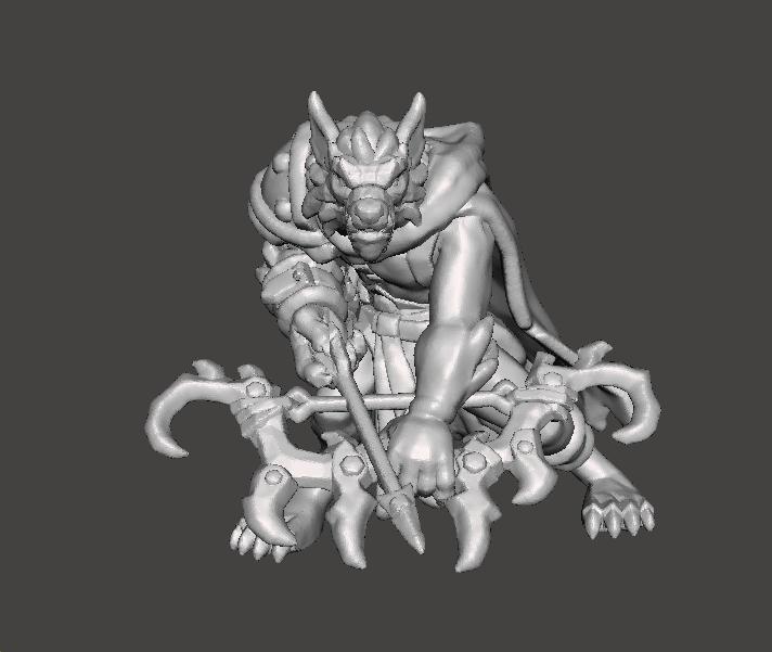 WOLF WARRIOR WOLFEN RANGER MINIATURE MODEL FANTASY GAMES DND RPG