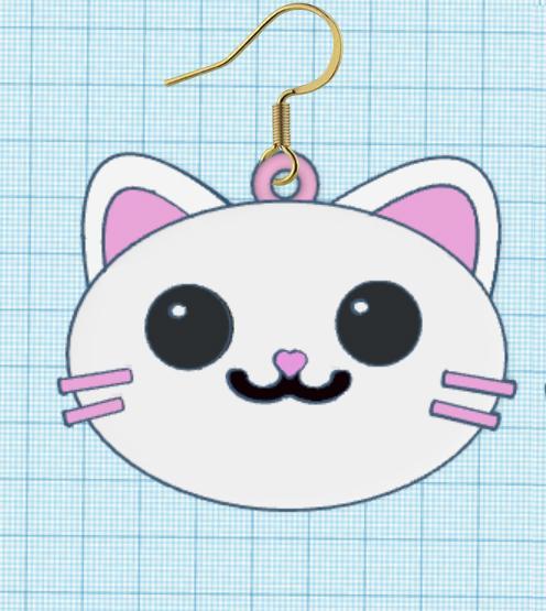 Kitty earrings kawaii style