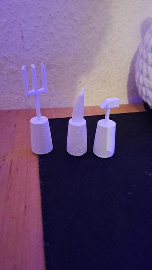 Finger Puppets Knive, Fork and Hammer