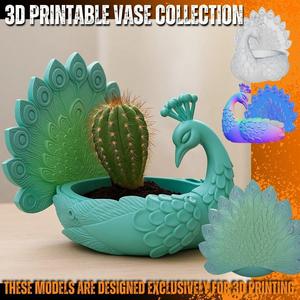 Peacock Planter / Pen Holder – 3D Printable STL