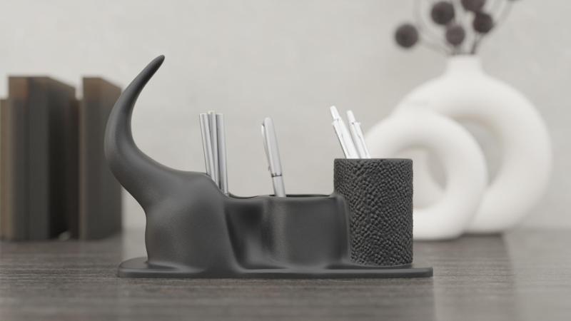 Longhorn Desk Organizer - Fun Decor Piece with Rugged Western Aesthetic