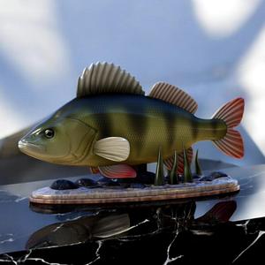 fish perch / Perca fluviatilis statue underwater detailed texture for 3d printing