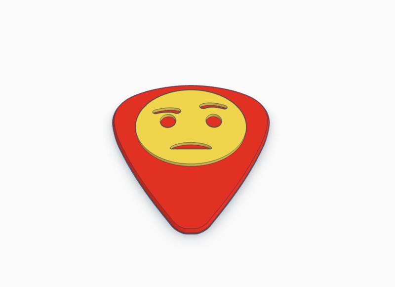Confused Emoji Guitar Pick