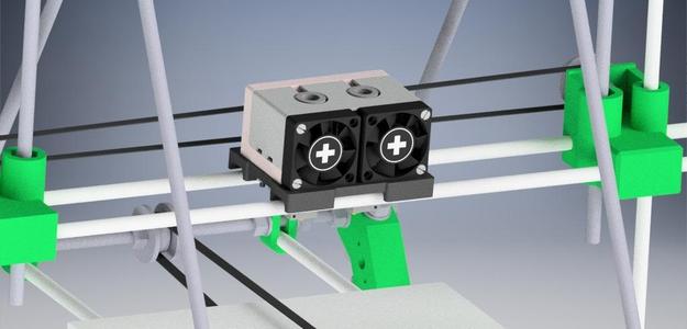 Dual extruder compatible with Prusa i2 and Prusa i3