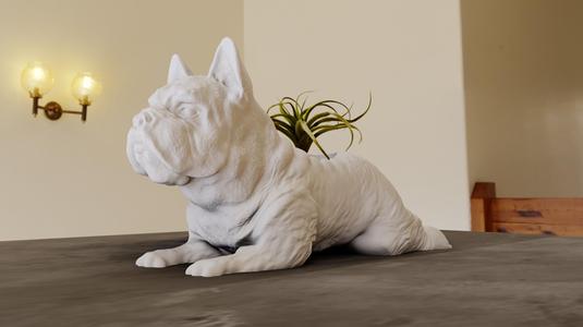 french bulldog sitting planter pot flower vase stl