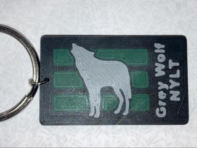 Scouts America NYLT Grey Wolf Keychain 