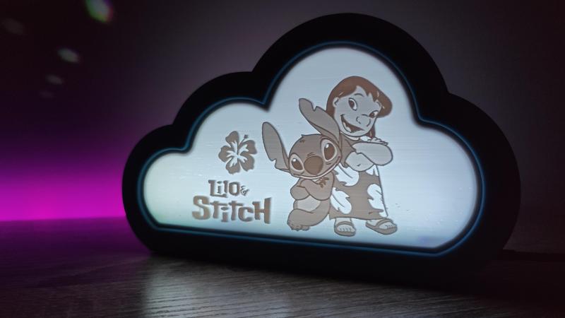Stitch Lithophane insert for Cloudy little night light