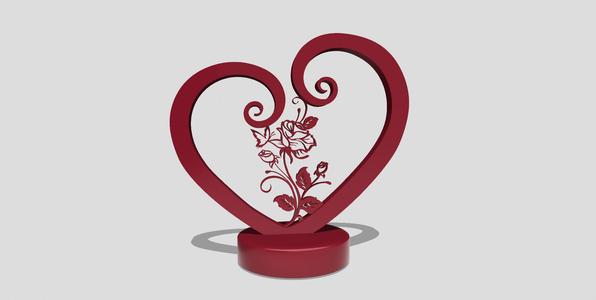 Heart with rose and butterfly, Romantic Anniversary Gift, Valentine's Day Gift, engagement gift, proposal, wedding