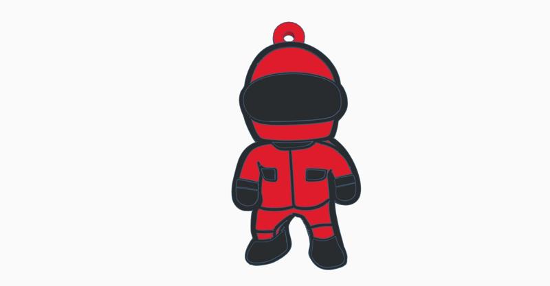 Red Racer Stumble Guys Key Chain