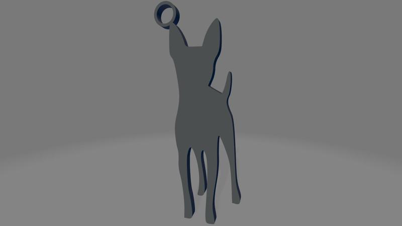 Fox Terrier silhouette keychain