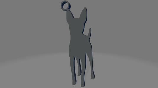 Fox Terrier silhouette keychain