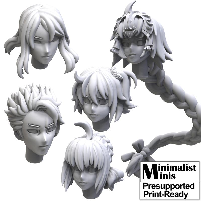 Anime Heads Bit for Miniature Wargames Pack 1