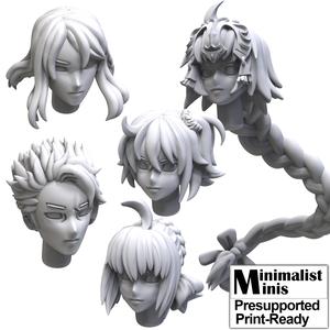 Anime Heads Bit for Miniature Wargames Pack 1