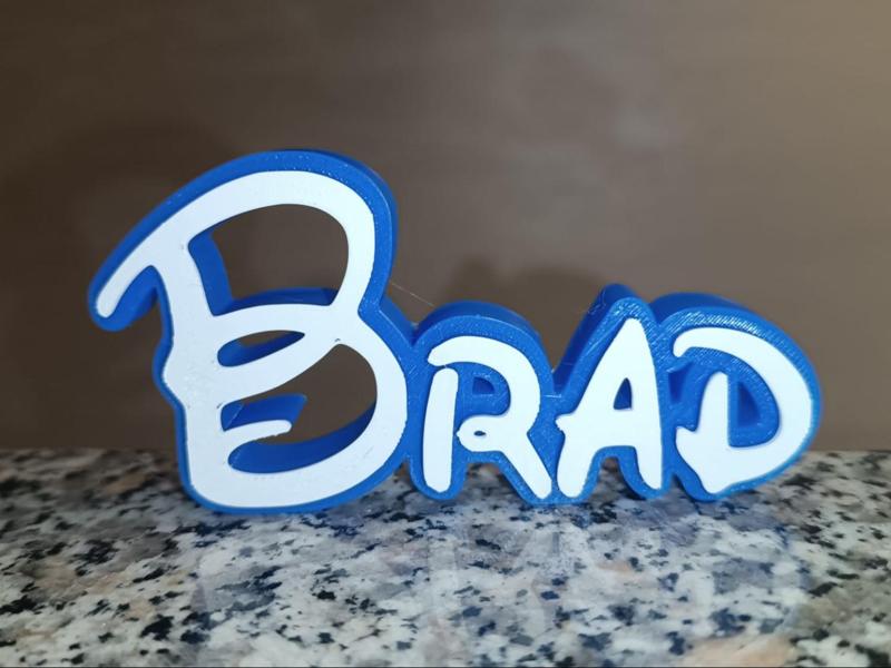 Disney Name Sign Brad Kid Room Wall Decor 3D ART