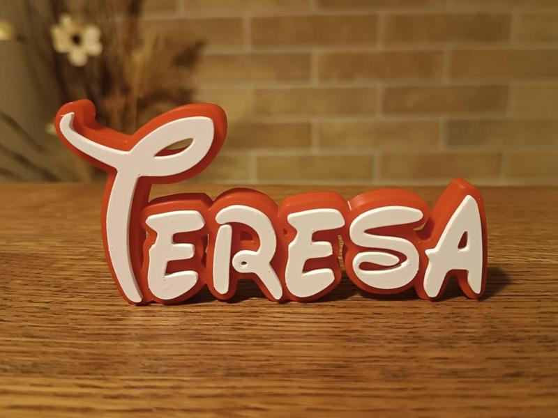 Disney Name Sign Teresa Kid Room Wall Decor Tag 