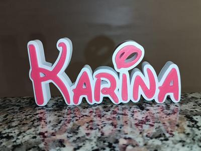 Disney Name Sign Karina Kid Room Wall Decor 3DART