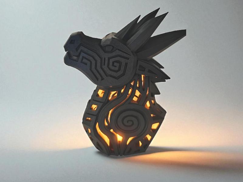 Tribal Dragon Lamp