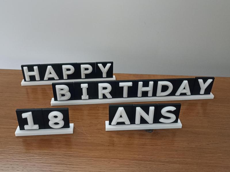 HAPPY BIRTHDAY et supports