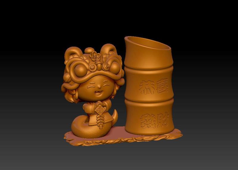 Congratulations on getting rich in the Year of the Snake-pen holder 2