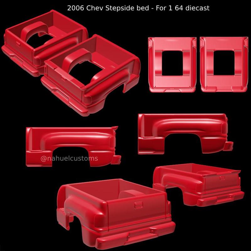 2006 Chev Stepside bed - For 1 64 diecast