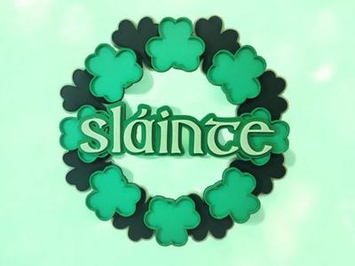 Slainte Saint Patricks Days Shamrock Wreath/Plaque