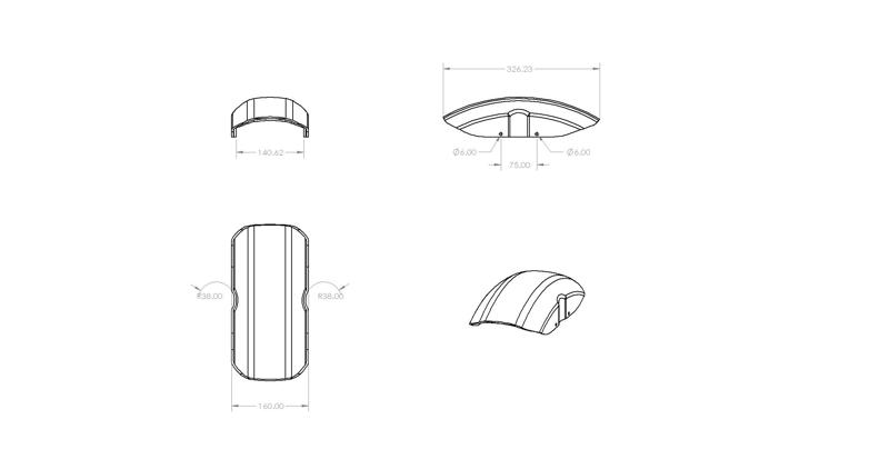 Front motorcycle wheel fender
