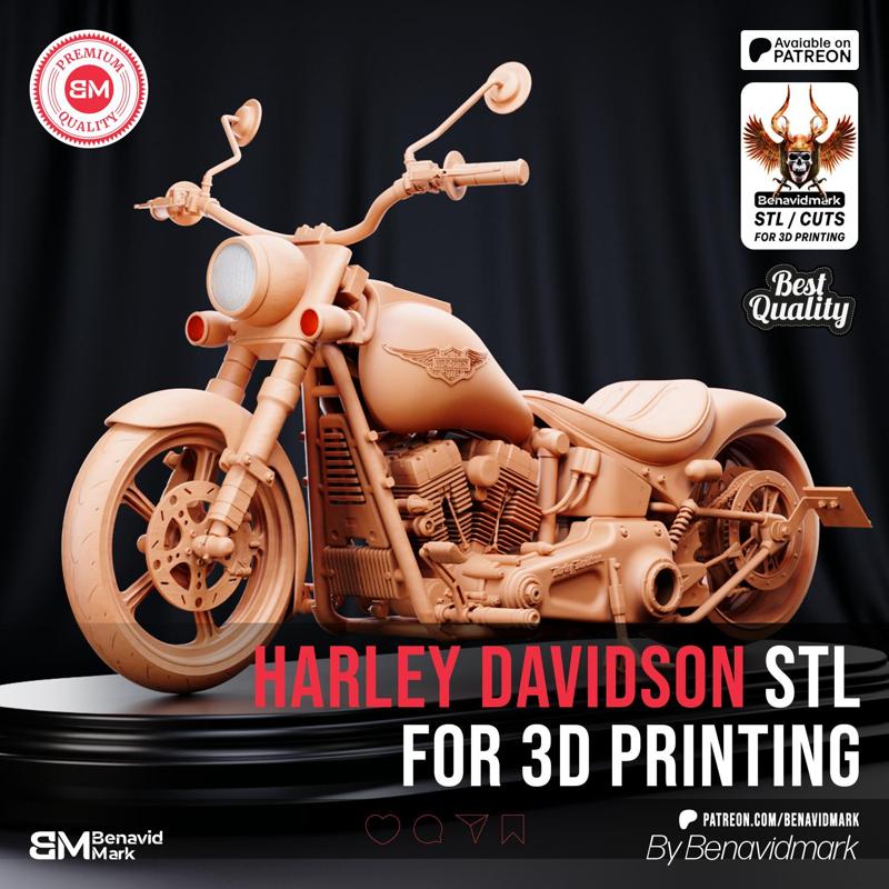 Motorcycle 3d print / Harley Davidson 3D Model for 3D Print / Harley Davidson STL