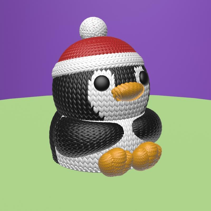 Cute knitted penguin (crochet)