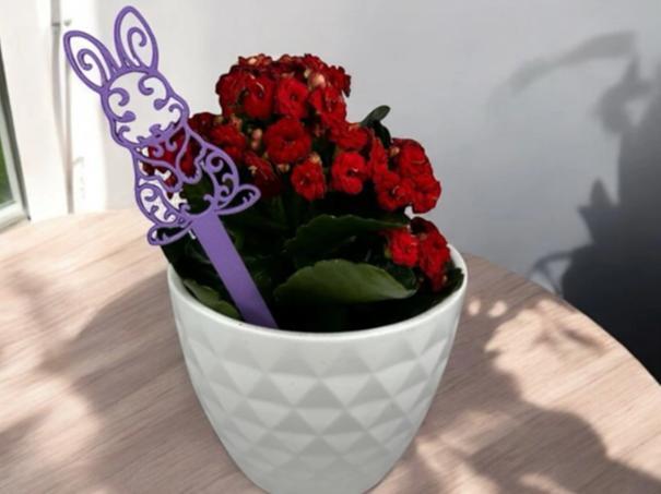Filigree Bunny Plant Stake