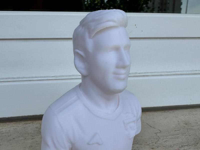 Leo Messi's bust with the Argentina shirt
