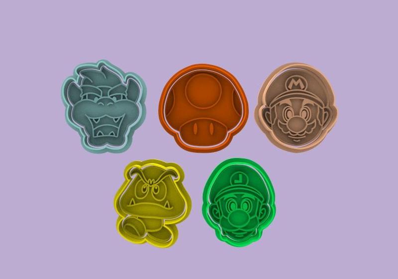 MARIO BROS CUTTERS AND STAMP