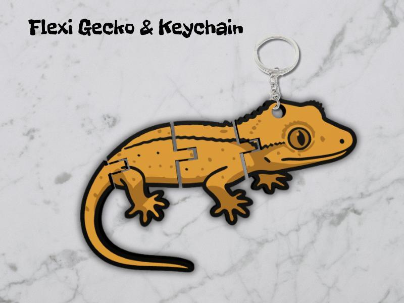 Flexi Gecko & Keychain – double-sided keychain